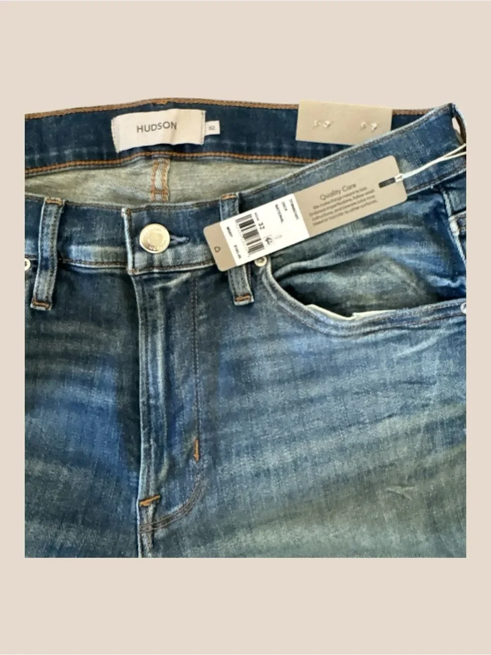 Hudson Jeans Zack Refined Vintage Skinny National Wash Size 32 x 34 NWT